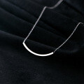 wholesale S925 silver Japanese minimalist smile necklace for women, elegant curved line collar necklace D3543-0-3