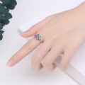 wholesale S925 Sterling Silver Chinese Knot Ring for Women, Fashion Minimalist Creative Peace Knot Adjustable Ring-0-2
