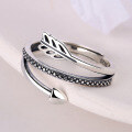 wholesale 925 Sterling Silver Arrow Ring Women's Korean Minimalist Ins Fashion Simple Niche Style Open Adjustable Index Finger Ring-0-1