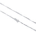 wholesale S925 Sterling Silver Versatile Collarbone Bare Chain, Twisted Link Plain Chain, DIY Minimalist Elegant Necklace-0-3
