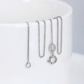 wholesale S925 Sterling Silver Jewelry 06 Box Chain Necklace, Versatile Collarbone Chain, Minimalist Plain Bare Chain, Manufacturer-0-2