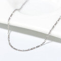 wholesale S925 Sterling Silver 17mm Floral Mother-Child Chain, INS Minimalist Plain Chain for Men and Women-0-3