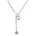 wholesale S925 Sterling Silver Overall Heart Necklace for Women, Ins Minimalist Style, Niche Design, Tassel Heart-shaped Collarbone Chain, Simple Jewelry-0-4