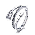 wholesale 925 Sterling Silver Arrow Ring Women's Korean Minimalist Ins Fashion Simple Niche Style Open Adjustable Index Finger Ring-0-4