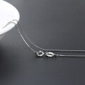 wholesale S925 Sterling Silver Jewelry 06 Box Chain Necklace, Versatile Collarbone Chain, Minimalist Plain Bare Chain, Manufacturer-0-1