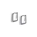 wholesale S925 silver ear studs, women's Korean-style minimalist double-layer geometric square elegant earrings G2221-0-4