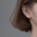 wholesale S925 silver minimalist Japanese-style clip-on earrings for women, delicate and elegant ear cuff ear accessory E2957-0-1