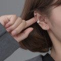 wholesale S925 silver minimalist Japanese-style clip-on earrings for women, delicate and elegant ear cuff ear accessory E2957-0-3