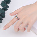 wholesale S925 Sterling Silver Korean Japanese Minimalist Versatile Vintage Antique Finish Zircon Energy Ring Adjustable Opening Fashion Statement Wholesale-0-3