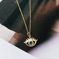 wholesale 925 Sterling Silver Demons Eye Necklace Women'sins-A2185_Gold single pendant (without chain) 925 silver