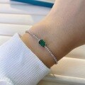 wholesale 925 Silver Shipei Jewelry New Retro Bracelet for Women, Set with 125ct Lab-Grown Emerald 5*7 Hand Jewelry-0-3