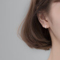 wholesale S925 silver ear studs, women's Korean-style minimalist double-layer geometric square elegant earrings G2221-0-1