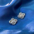 wholesale 925 Sterling Silver Geometric Drop 3*4 Clover Earrings for Women, Cross-Border Hot-Selling Elegant Earrings-0-2