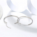 wholesale S925 Sterling Silver Cloud-Pull Jewelry Small and Large Hoop Earrings, Minimalist Circular Studs, Fashion Circle Earrings-0-3