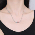 wholesale S925 Sterling Silver Knotted Heart Pendant Necklace, Trendy Women's Collarbone Chain, Dongdaemun Retro Thai Silver Necklace Chain, Drop Shipping-0-3