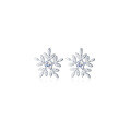 wholesale S925 Silver Christmas Series Fresh Snowflake Sweet Earrings Women Simple Diamond Inlaid Elegant Accessories E0104-1-0-4