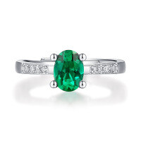 wholesale Silver Gold-Plated Green Emerald Ring for Women, a Hot-Selling Cross-Border E-Commerce Trend on AliExpress and Wish-Picture color Opening adjustable