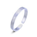 wholesale Metal Material: 999 Silver Six-Character Mantra Bracelet Women's Ethnic Style Retro Lotus Openable Silver Bangle Wholesale Supply-0-4
