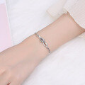 wholesale S925 Sterling Silver Intertwined Hearts Knot Minimalist Ins Niche Design Chain Bracelet for Women-0-2