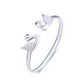 wholesale 990 Sterling Silver Rhinestone Swan Bracelet European and American Zircon Personality Open Bangle Women's Fashion Jewelry Cross-Border Supply-0-4