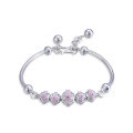 wholesale S990 Sterling Silver Japanese Korean Style New Floral Begonia Pattern Bracelet for Women, Fresh and Elegant, Factory Wholesale-0-4