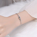 wholesale S925 Sterling Silver Intertwined Hearts Knot Minimalist Ins Niche Design Chain Bracelet for Women-0-3