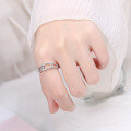 wholesale 925 silver horseshoe ring with influencer blogger style, small Chanel-inspired round buckle, minimalist casual U-shaped open ring for women-0-2