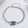 wholesale S925 Sterling Silver Letter B Bracelet for Women, Fashionable and Versatile Ins Niche Minimalist Style Personality Resin Hand Accessory-0-0