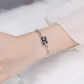 wholesale S925 Sterling Silver Letter B Bracelet for Women, Fashionable and Versatile Ins Niche Minimalist Style Personality Resin Hand Accessory-0-3