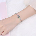 wholesale S925 Sterling Silver Letter B Bracelet for Women, Fashionable and Versatile Ins Niche Minimalist Style Personality Resin Hand Accessory-0-2