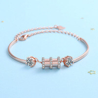 wholesale Rose gold, 925 sterling silver, minimalist, ins, small waist chain bracelet-YG010/Rose Gold About 5.3g 925 Silver