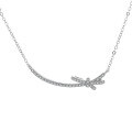 wholesale S925 Sterling Silver Creative Design Bow Necklace for Women, Thin and Elegant, Niche Birthday Gift for Girlfriend-0-4