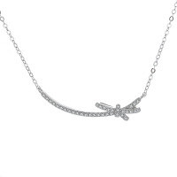 wholesale S925 Sterling Silver Creative Design Bow Necklace for Women, Thin and Elegant, Niche Birthday Gift for Girlfriend-YD035/white gold about 2.28 grams 925 silver
