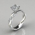 wholesale S925 Silver Twisted Round Engagement Ring for Girlfriend's Birthday Gift, Drop Shipping-0-0