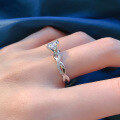 wholesale S925 Silver Twisted Round Engagement Ring for Girlfriend's Birthday Gift, Drop Shipping-0-2