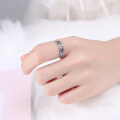 wholesale Sterling Silver Adjustable Open Initial Ring for Women, Ins Minimalist Vintage Pig Nose Design Index Finger Ring-0-3