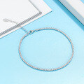 wholesale S925 Sterling Silver Cloud-Pull Ankle Bracelet Tennis Full Zirconia 2mm Single Row Cross-Border Best Seller Factory Direct-0-4