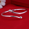 wholesale [Ag990] Silver Bracelet, Smooth Open Bangle for Women, Minimalist and Stylish Sterling Silver Jewelry Gift for Mom Wholesale-0-1