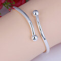 wholesale [Ag990] Silver Bracelet, Smooth Open Bangle for Women, Minimalist and Stylish Sterling Silver Jewelry Gift for Mom Wholesale-0-3