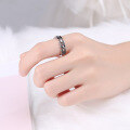wholesale 925 Sterling Silver Letter B Resin Ring for Women, Fashionable, Unique, Trendy, European and American Style, Light Luxury, Niche Design Ring-0-3