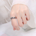 wholesale 925 Sterling Silver Letter B Resin Ring for Women, Fashionable, Unique, Trendy, European and American Style, Light Luxury, Niche Design Ring-0-2