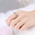 wholesale 925 silver horseshoe ring with influencer blogger style, small Chanel-inspired round buckle, minimalist casual U-shaped open ring for women-0-3