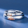 wholesale 925 Sterling Silver Miss You Day and Night Couple Rings Design Silver Jewelry Matching Pair Minimalist Openable Valentine's Day Gift-0-1