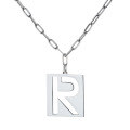 wholesale Sterling Silver S925 Minimalist R Letter Hollow-Out Lucky Hip-Hop Unisex Versatile-0-4