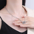 wholesale S925 Sterling Silver Fashionable and Unique Hip Hop European and American New Design Thick Chain B Letter Non-Tarnishing Silver Necklace-0-3