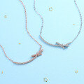 wholesale S925 Sterling Silver Creative Design Bow Necklace for Women, Thin and Elegant, Niche Birthday Gift for Girlfriend-0-1