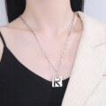 wholesale Sterling Silver S925 Minimalist R Letter Hollow-Out Lucky Hip-Hop Unisex Versatile-0-3