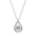 wholesale S925 silver plated women's moissanite pendant necklace, new in stock round-shaped drop wholesale-0-13