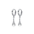 wholesale S925 Silver Eiffel Tower Diamond Stud Earrings, Korean Style Short Minimalist Earrings for Girls E2964-0-4