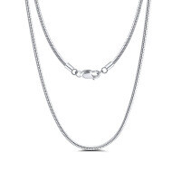 wholesale S925 Sterling Silver Cloud-Pull Jewelry Solid Snake Chain White Gold Collarbone Chain Bare Chain Matching Chain Direct from Manufacturer-Silver 1.0 round snake chain, 40CM long, weighing approximately 3.1g 925 silver